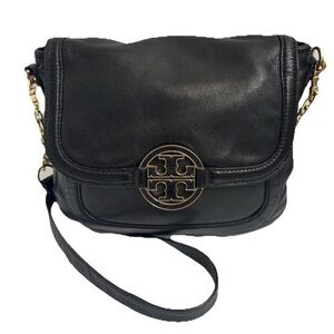Tory Burch  Crossbody  handbag Black Leather  Purse Shoulderbag Satchel Tote